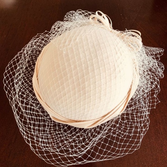 Womens Hat Veil Satin Ribbon Braid Bow Detail MINT by Georgette - Picture 1 of 11